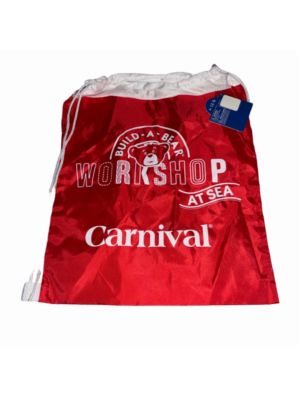 Girls Build-A-Bear Workshop at Sea Carnival Drawstring Bag One Size Red NWT